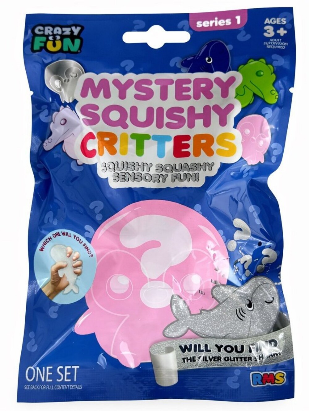 RMS Crazy Fun Mystery Squishy Critters - Blue & Pink Packaging